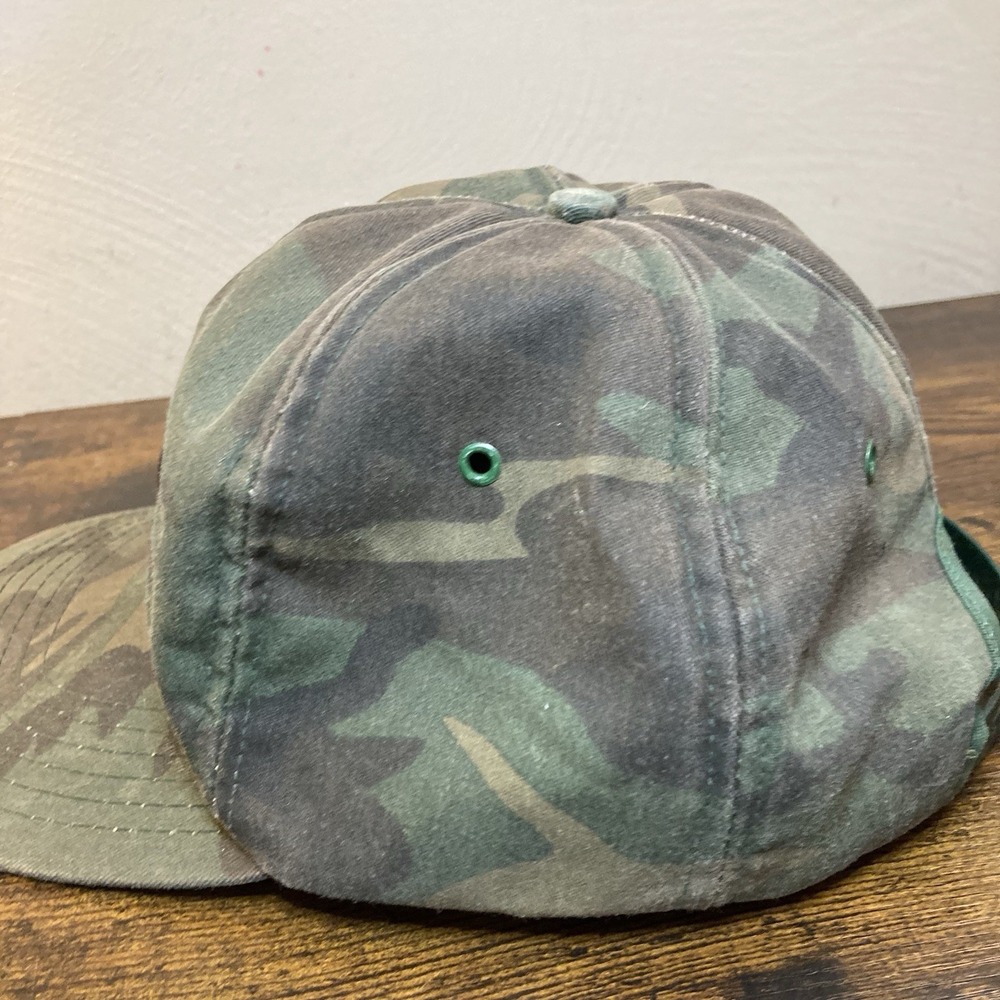 Vtg Levi Garrett Camo Patch Snapback Hat Thrashed Distressed - Picture 4 of 11